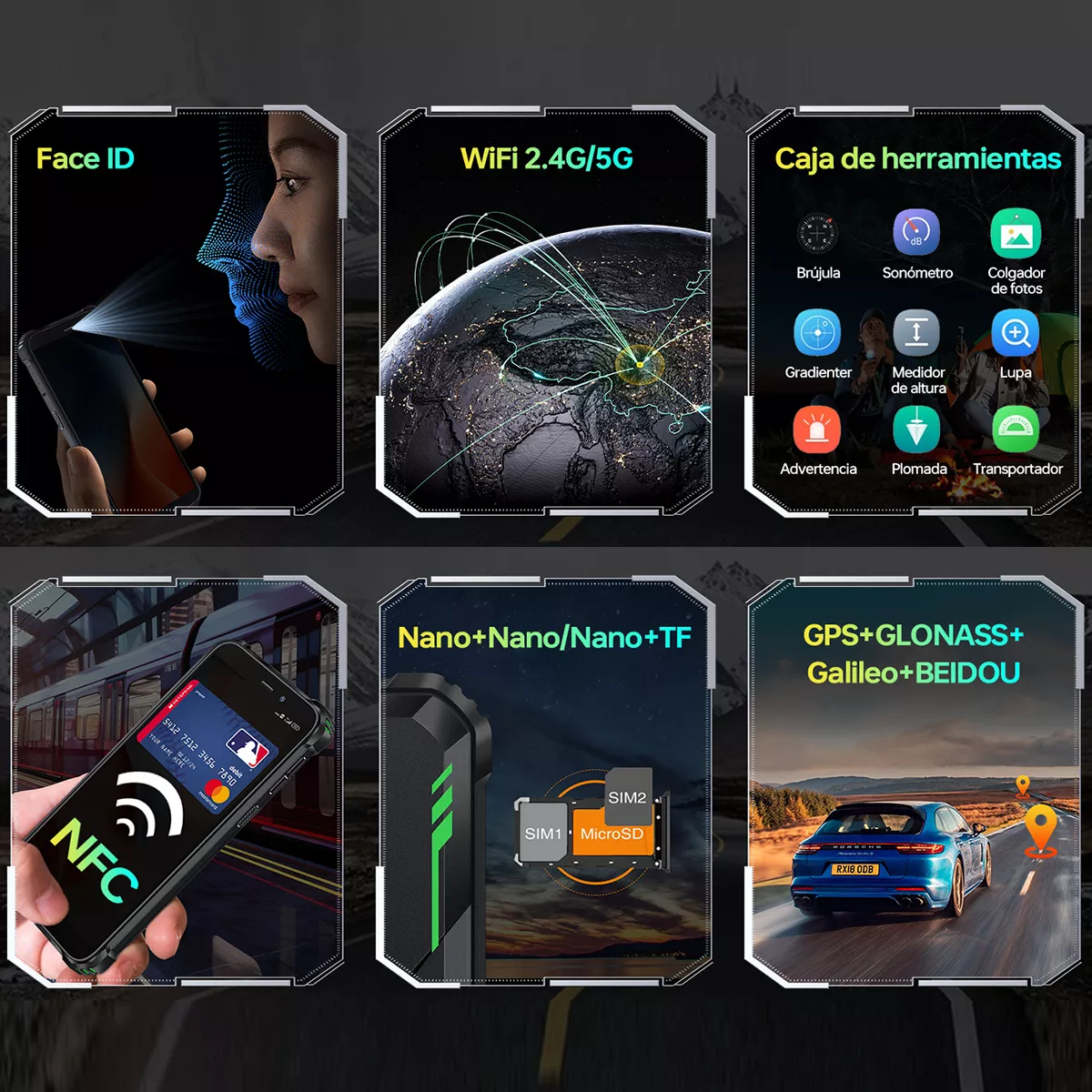 Celular Oukitel Wp32 Pro 24(6+18)gb Ram 256gb Rom Android 14 Smartphone Robusto 6300mah 6.0 Pulgadas Hd Celulares 4g Dual Sim/face Id/gps/nfc/otg