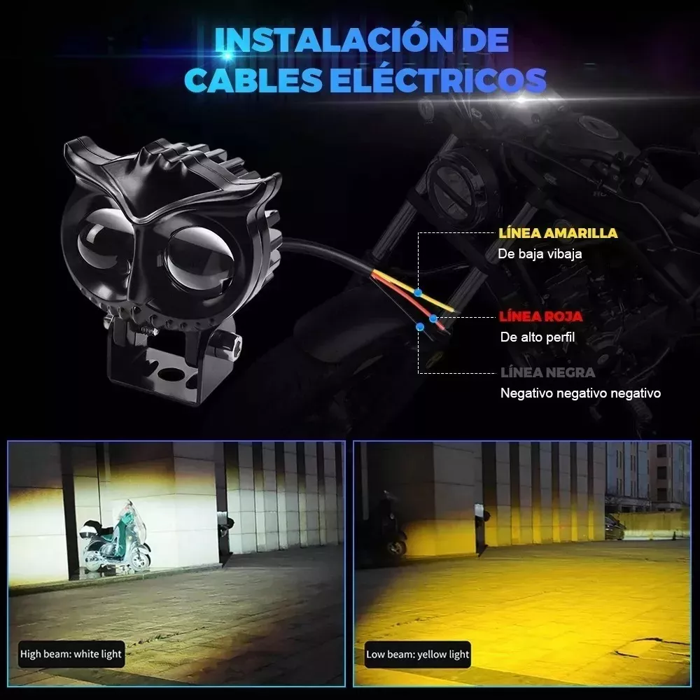 Un Par Luces Led Para Faros Motos Luz Auxiliares Lupa Autos