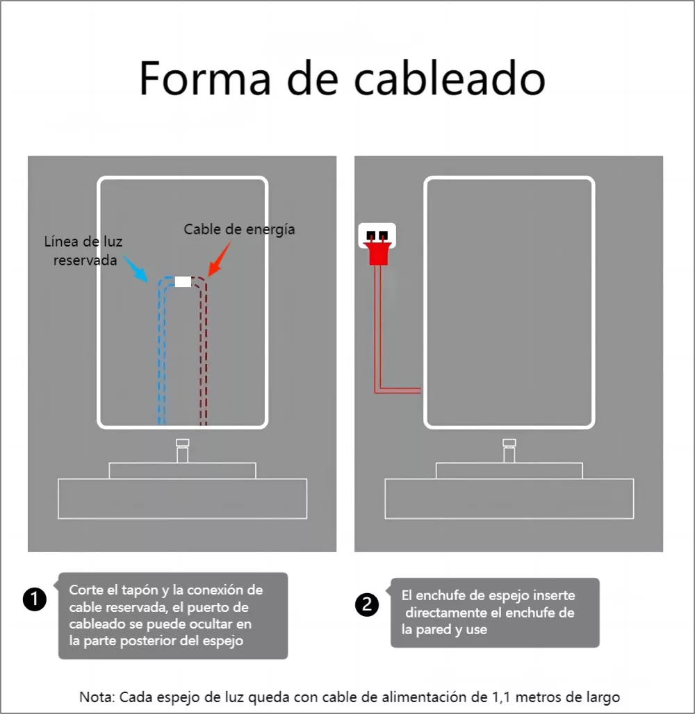 Espejo Inteligente Baño 3modo Touch Moderna 40*60cm Antivaho