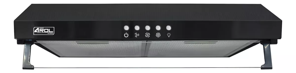 Combo Parrilla Y Campana 4 Quemadores Slim 60 Cm Negro