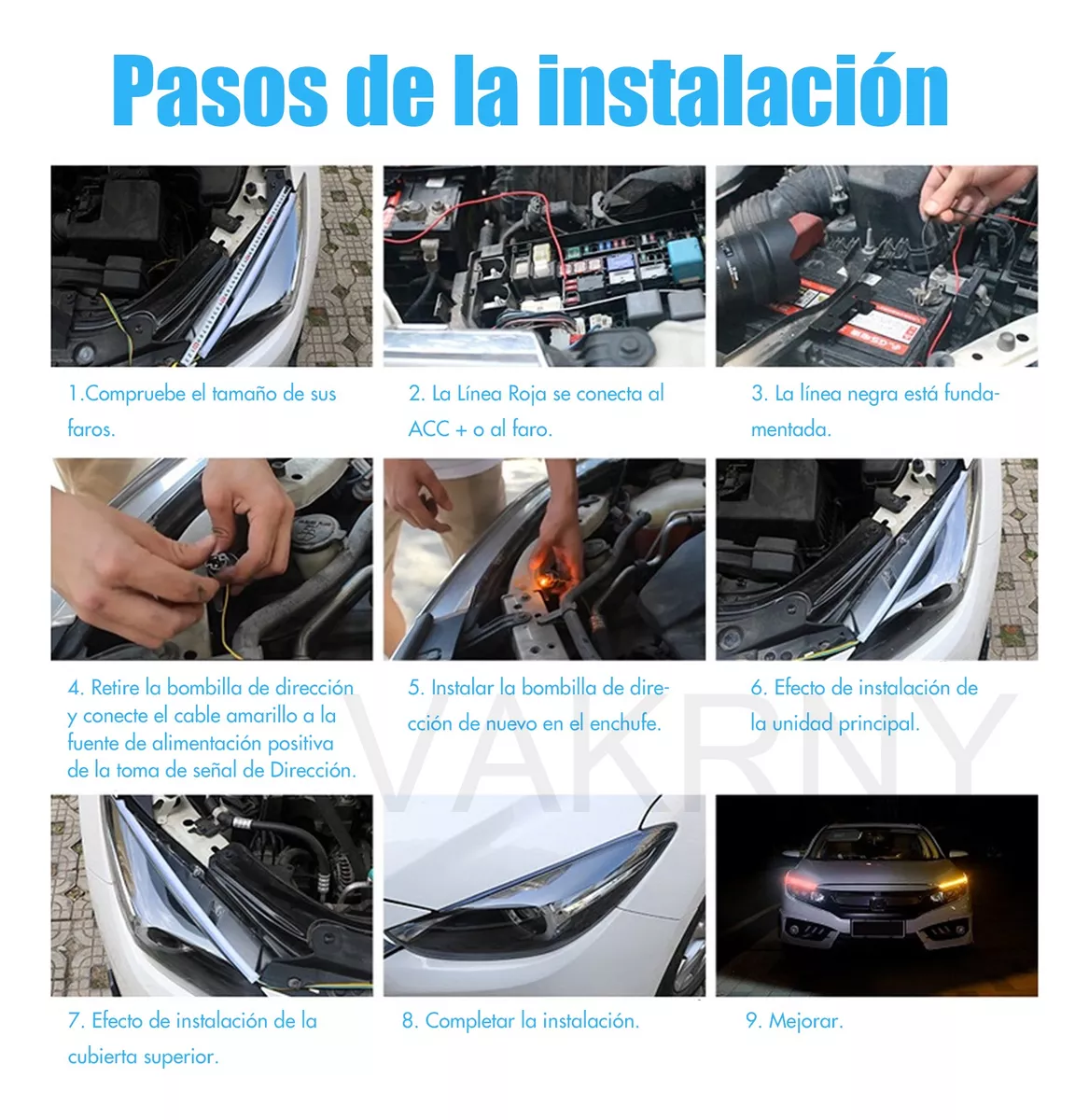 60cm Par Tira Led Drl Flexible Direccional Secuencial Auto