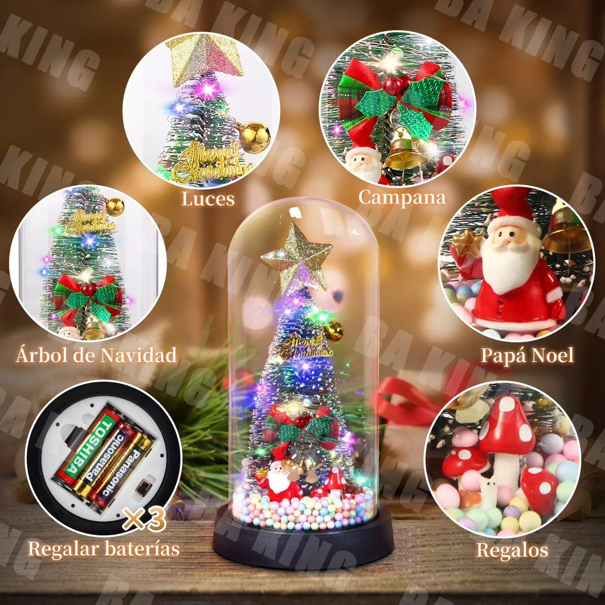 Luces De Navidad / Arbol De Navidad Cúpula De Cristal Regalo