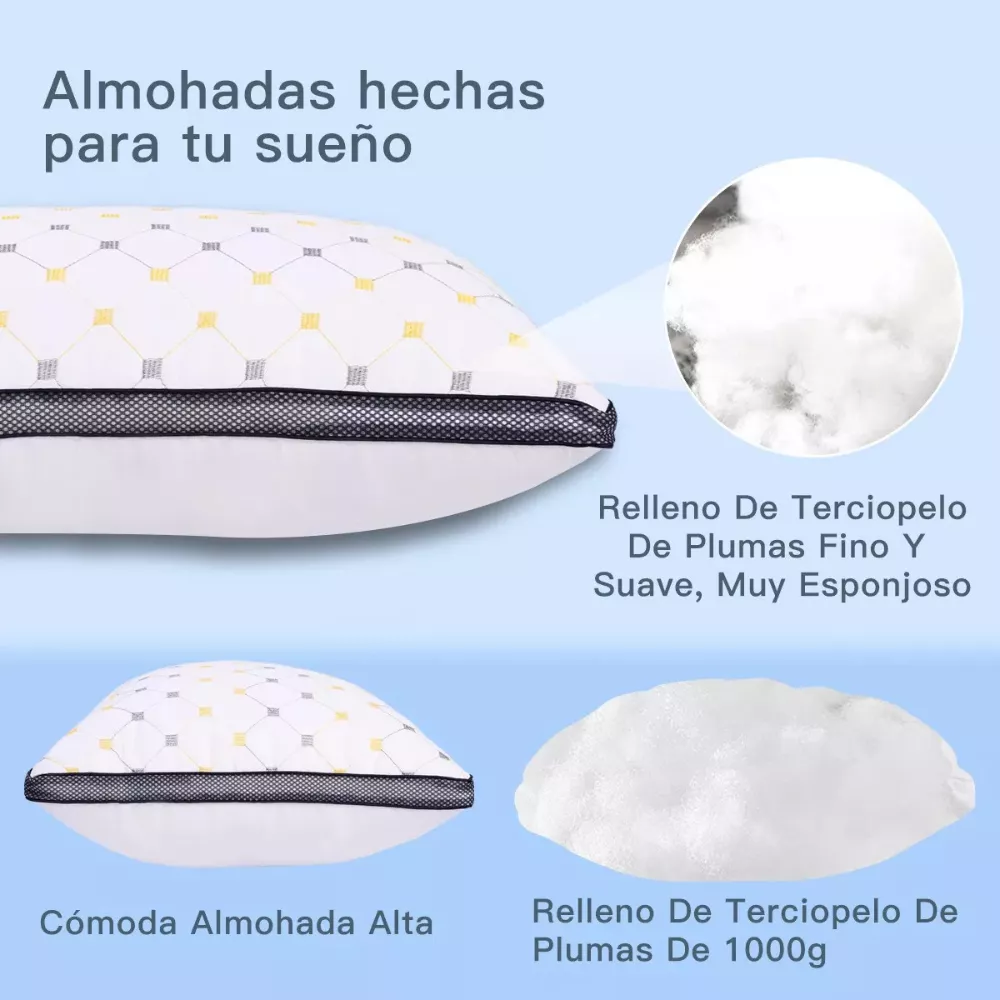 Set 2 Almohadas Ultra Suaves Spring Air Fibra Transpirables