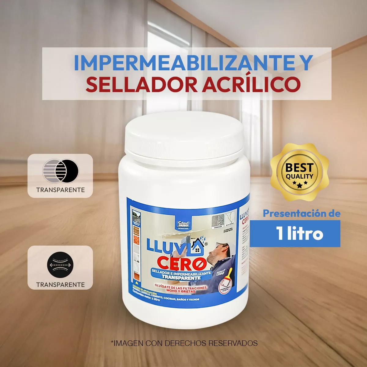 Impermeabilizante Sellador Transparente Lluvia Cero 1 Galón