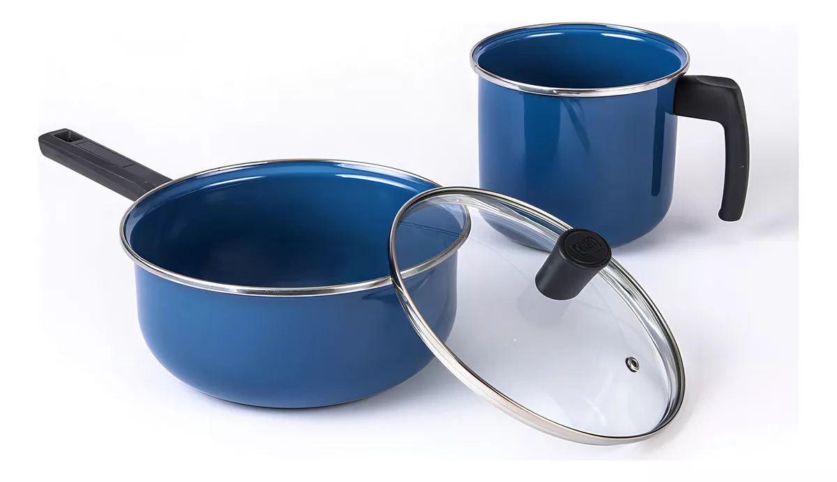 Bateria de Cocina Clásica de Peltre 12 Piezas Cinsa Austria Azul