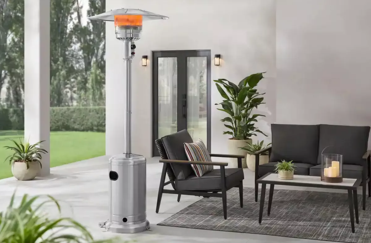 Calenton Patio Acero-inoxidable 48kbtu,con Protección Volteo