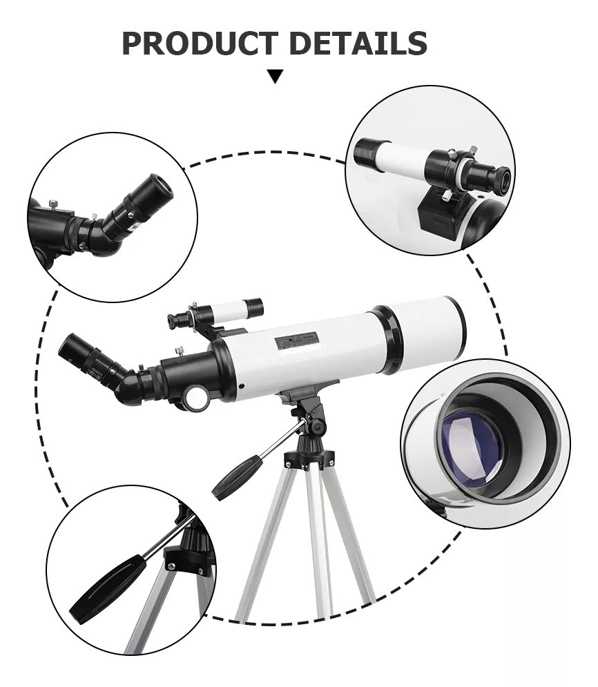 Telescopio Astronómico 70mm Apertura 500mm Portátil
