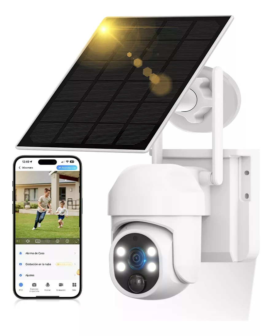 Solar Cámara De Seguridad Dawang Tyn1 2.5k Fhd 4mp Wifi Ptz Con Baterías