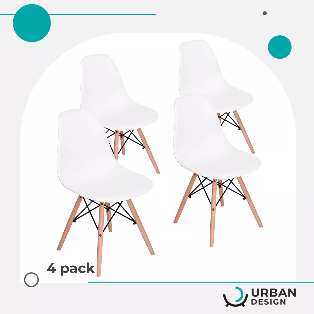 Sillas Eames Silla Minimalista Moderna Paquete De 4