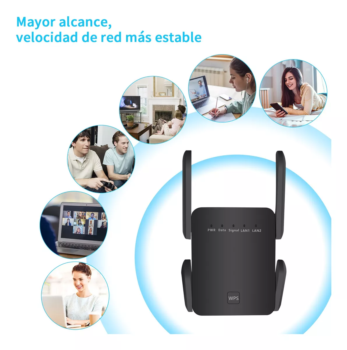 Repetidor Wifi Amplificador Señal 300mbps 110/230v 750 Wps