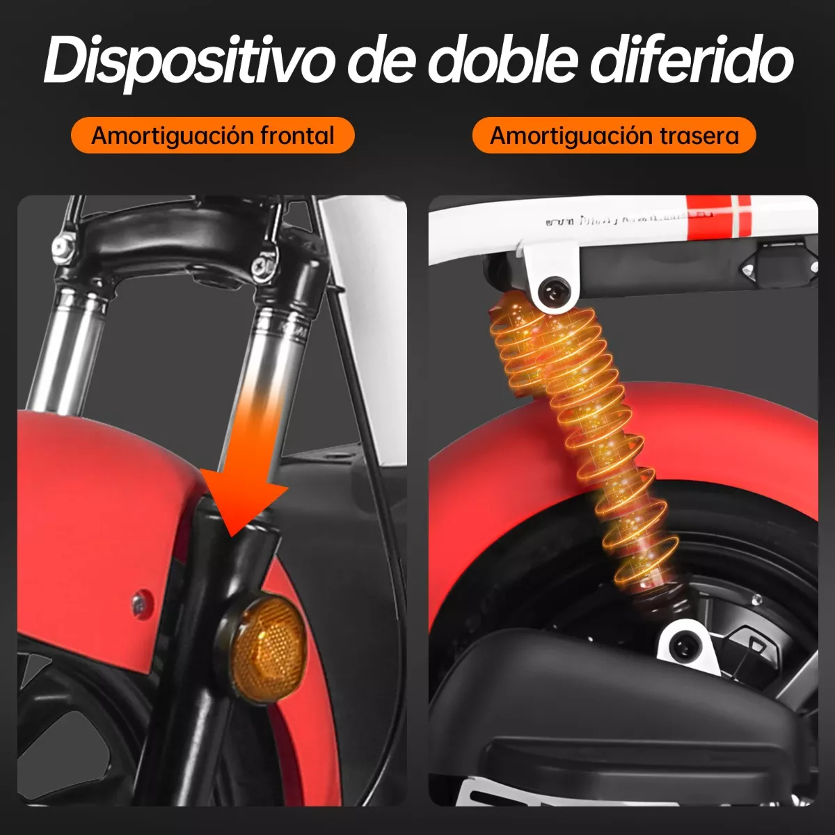 Bicicleta Electrica U1s Honey Whale 650w-Máxima del Motor 31km/h -Velocidad Máxima 65km-Autonomía Moto Bicimoto Eléctrica con Alarma Honeywhale