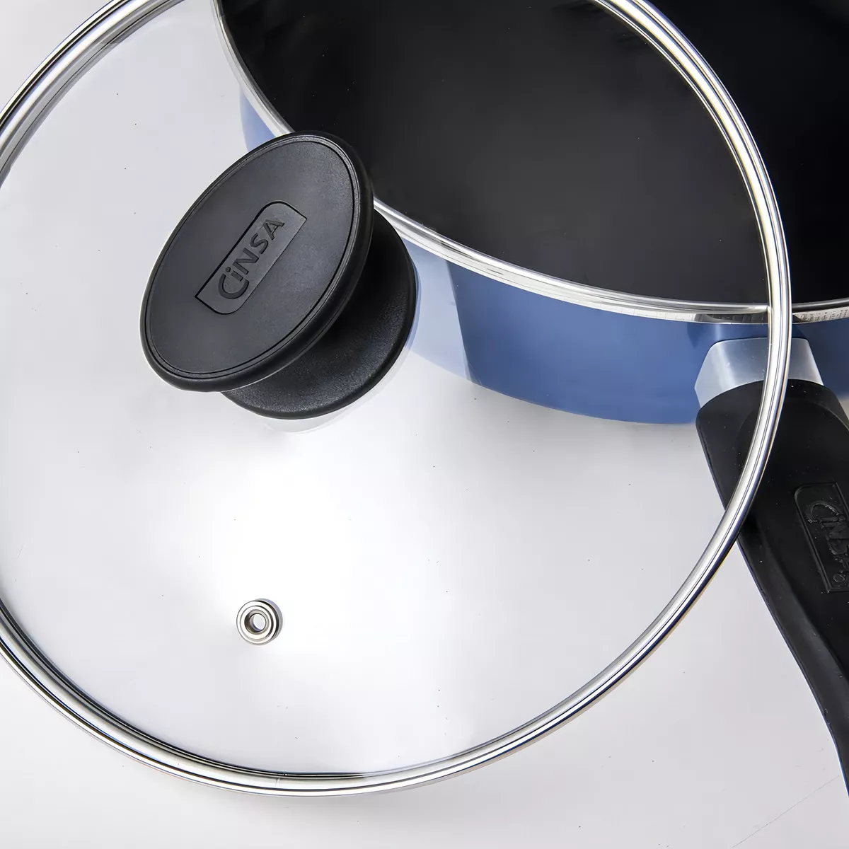 Bateria de Cocina Clásica de Peltre 12 Piezas Cinsa Austria Azul