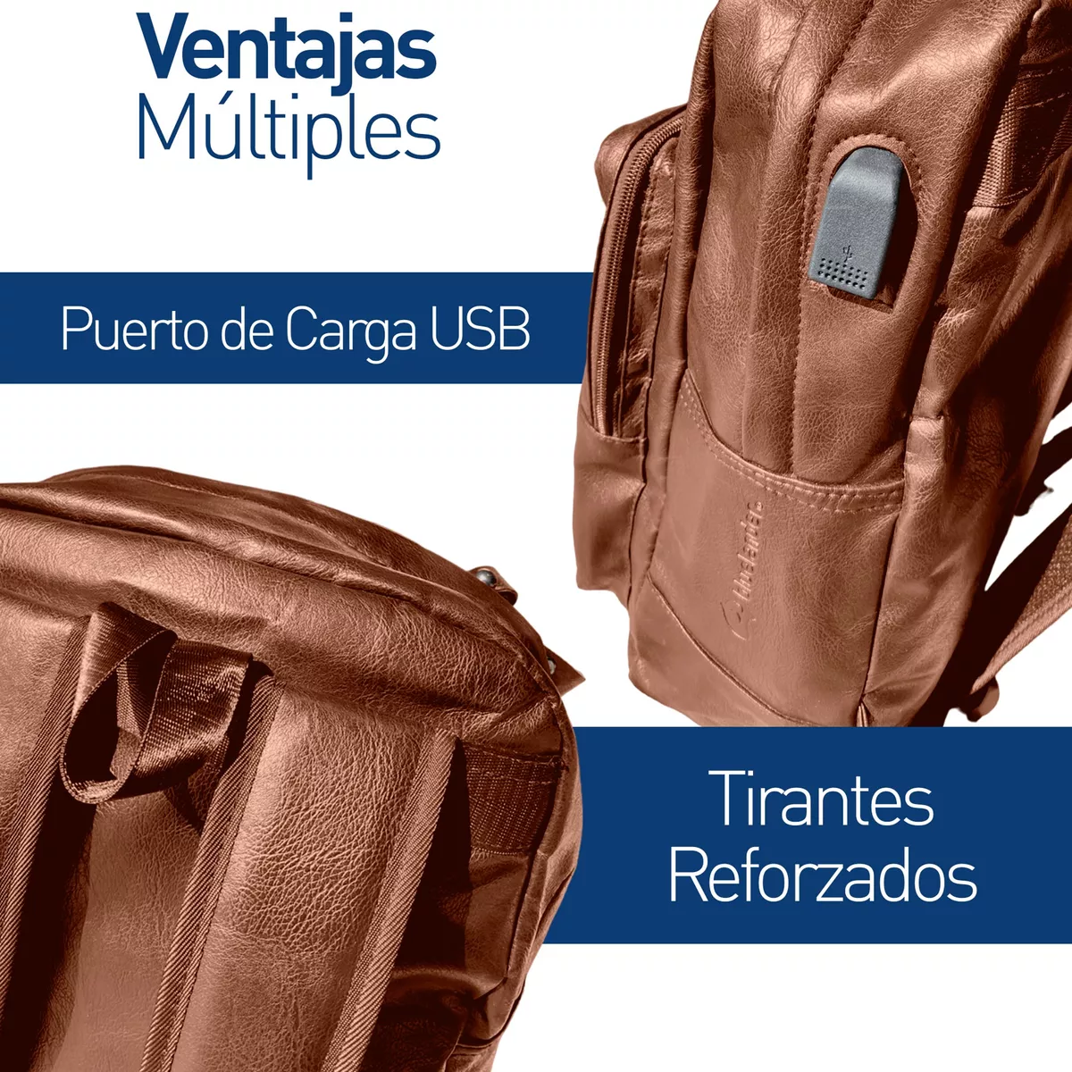 Mochila Antirrobo Para Laptop Cuero Impermeable Puerto Usb