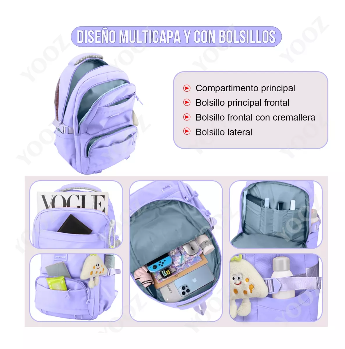 Mochila Escolar Viaje Bolsa 30l Laptop 15.6 Inch Gran Capacidad Para Mujer O Hombre