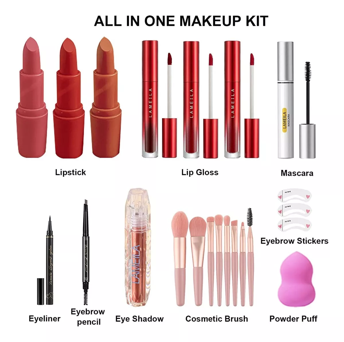 Miss Rose Kit De Maquillaje Para Maquillaje, 190 - Paleta De