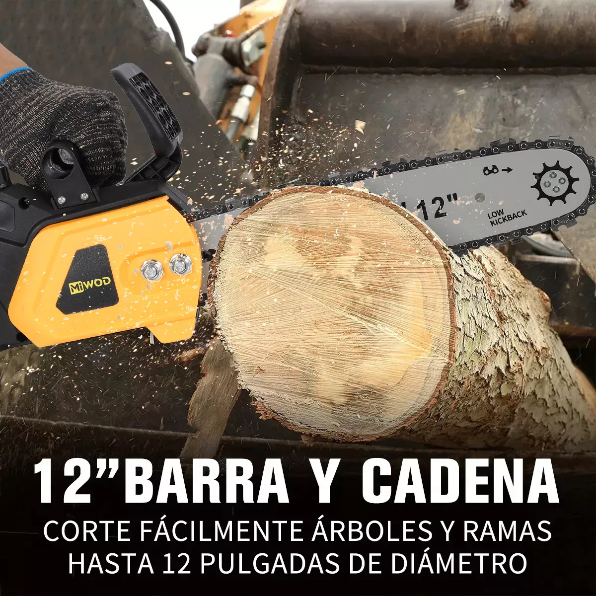 Motosierra Eléctrica Portátil Inalámbrica Dos Baterías 12 In