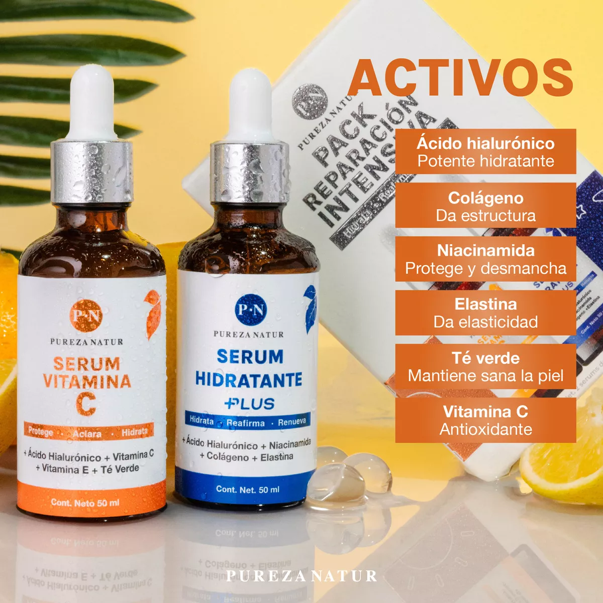 Kit Reparación Sueros Colageno + Vit C + Acido Hialurónico