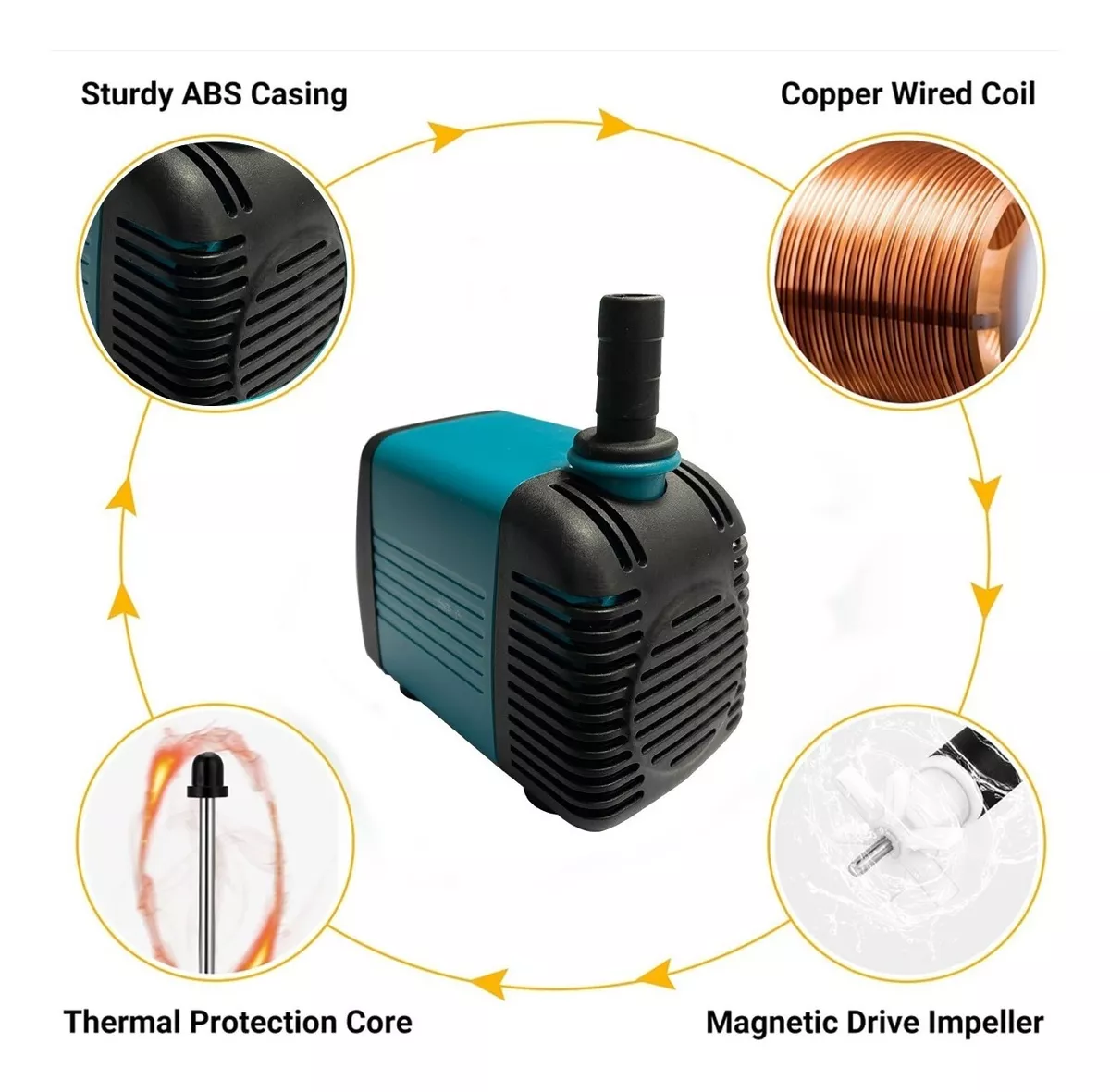 Bomba De Agua Sumergible Fuente Pecera Acuario 2,2 M 1200l/h