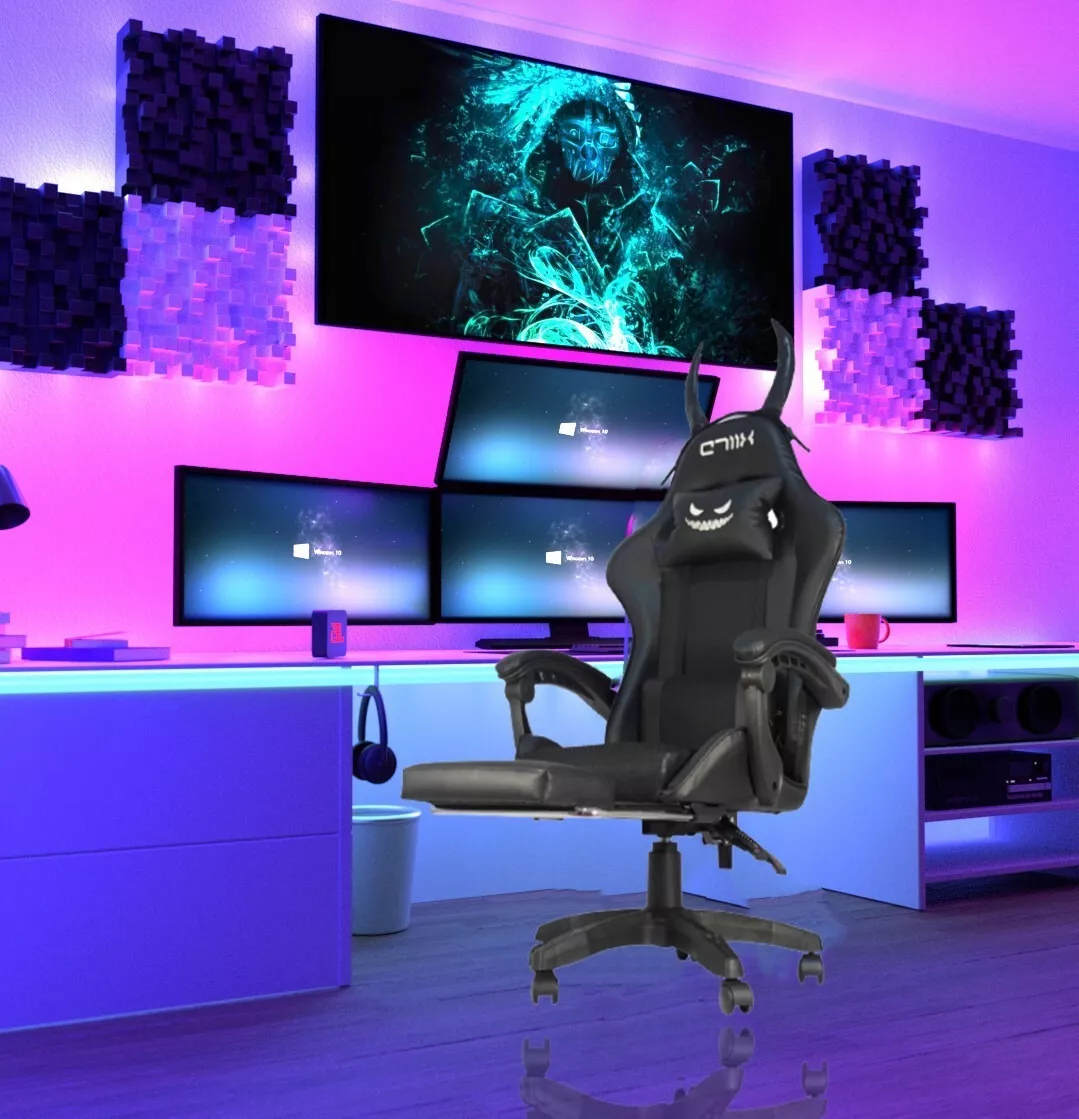 Silla Gamer Reclinable Con Orejas Ergonómica Tela Respirable