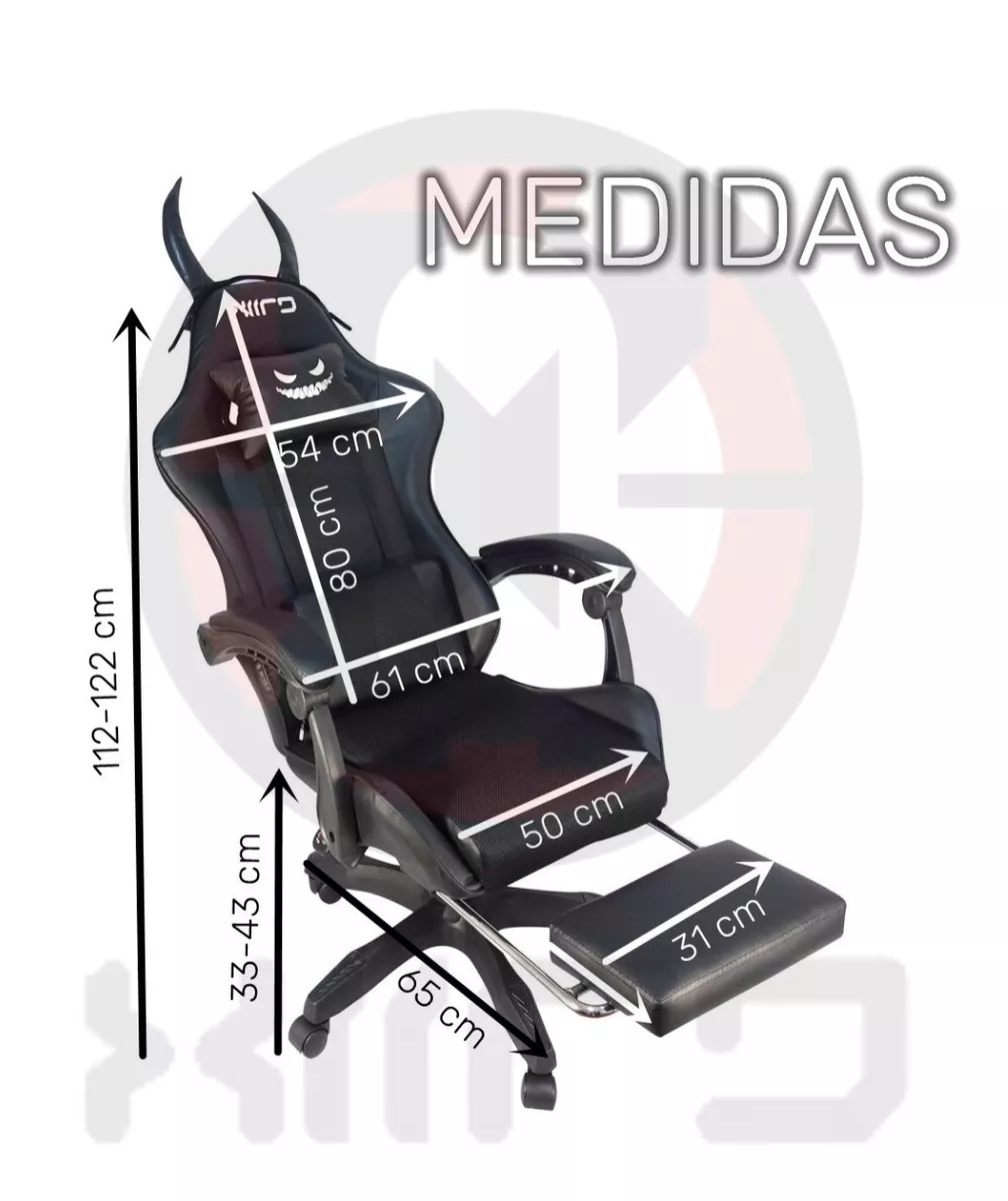 Silla Gamer Reclinable Con Orejas Ergonómica Tela Respirable