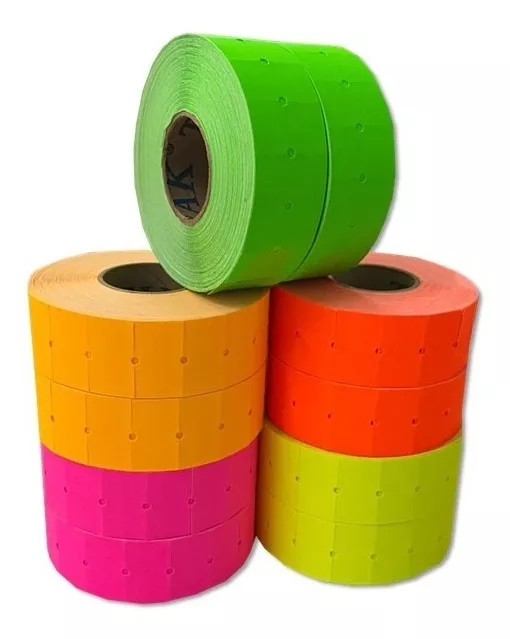 10 Rollos Etiqueta 21x12 Mm Etiquetadora 1000 C/u 5 Colores
