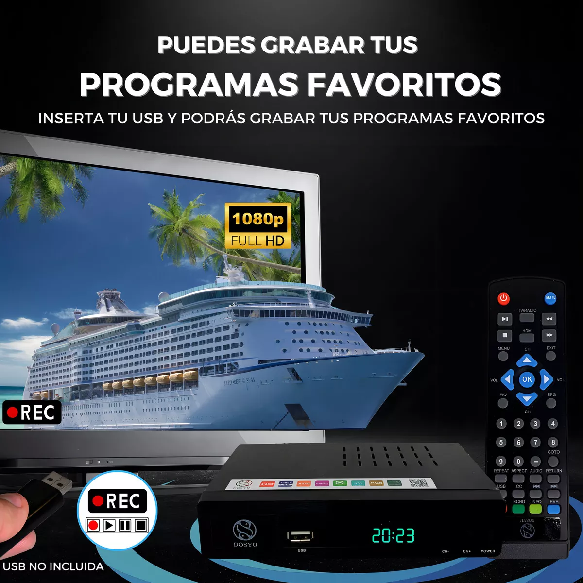 Decodificador Convertidor Digital Tv Full Hd 1080p + Antena