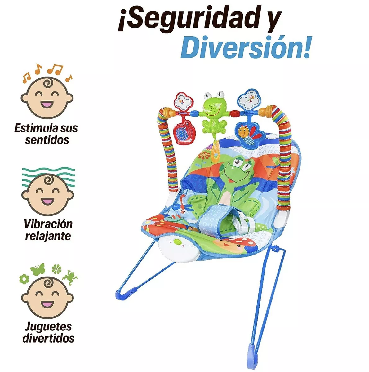 Bouncer silla vibradora mecedora de bebe musical con juegos