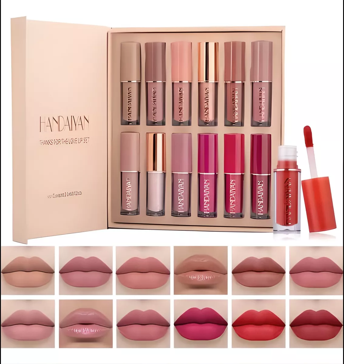 12 Colores Labiales Mate Larga Duracion Pintalabio Regalo