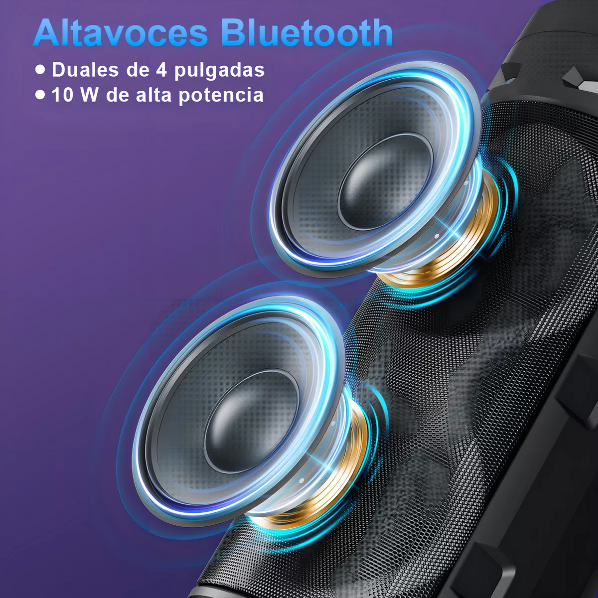 Subwoofer De Audio Portátil Inalámbrico Bluetooth Bocinas Airamp Bafles Amplificados Luces De Colores Karaoke Bocina Con Microfono Recargable Soporte Usb/tf/aux/mic/fm/tws