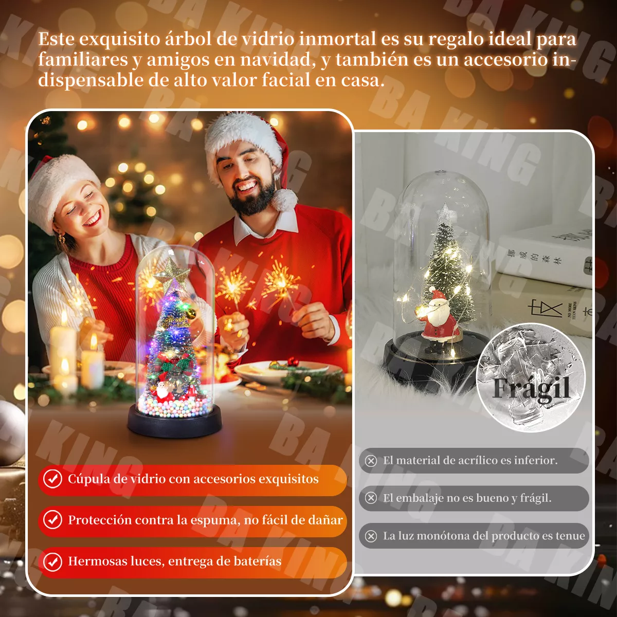 Luces De Navidad / Arbol De Navidad Cúpula De Cristal Regalo