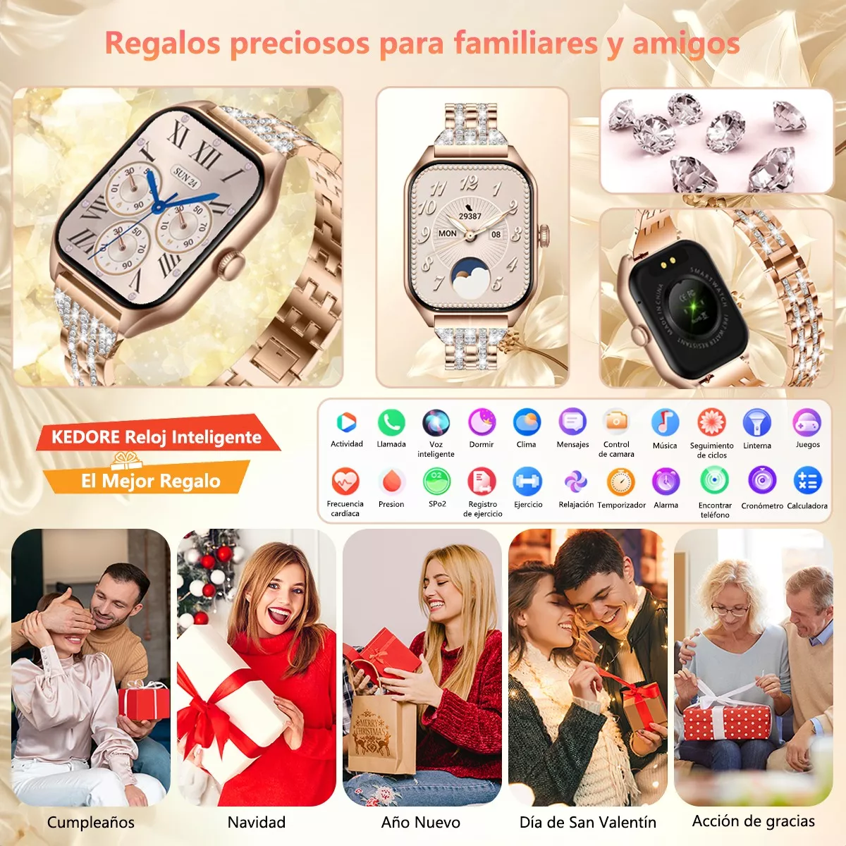 Reloj Smartwatch 1.85 Mujer Relojes Inteligentes Smart Watch
