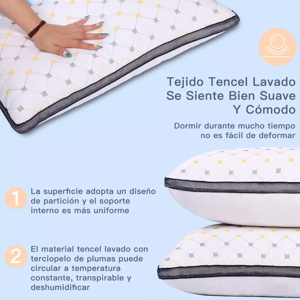 Set 2 Almohadas Ultra Suaves Spring Air Fibra Transpirables