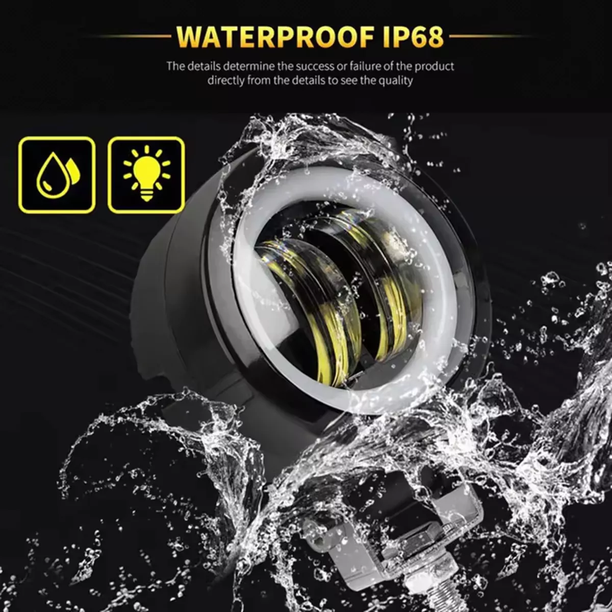 Par Faros Ojos De Ángel 4'' Faro Niebla Luz Blanca Auto Moto