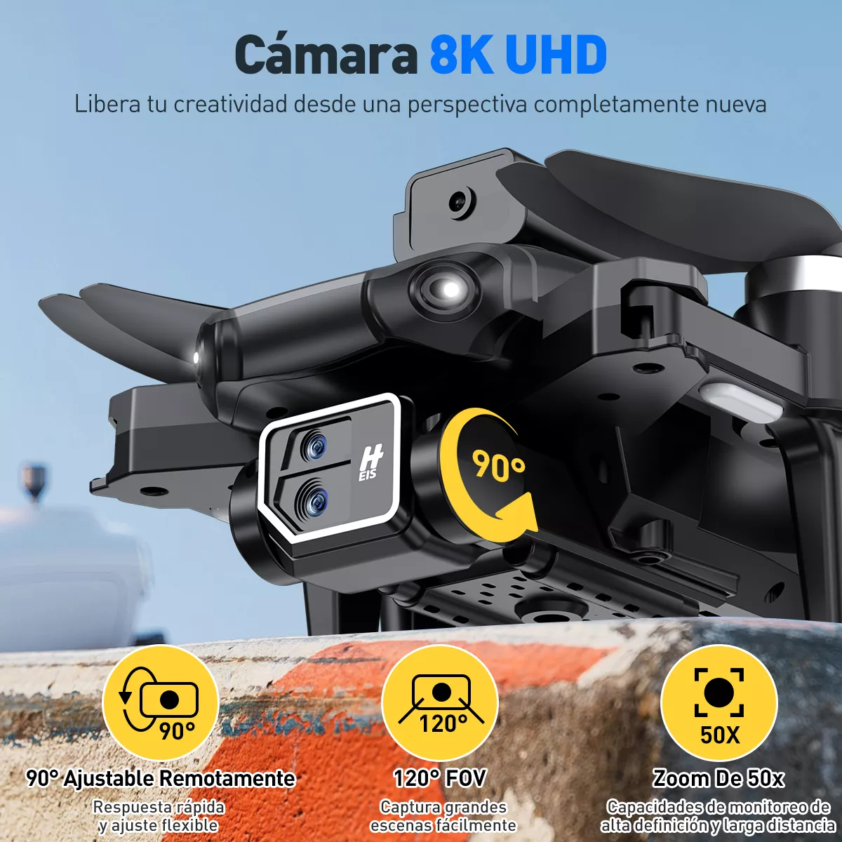 Dron Con Cámara 8k Mini Drones Profesional 3 Batería Wifi 5g