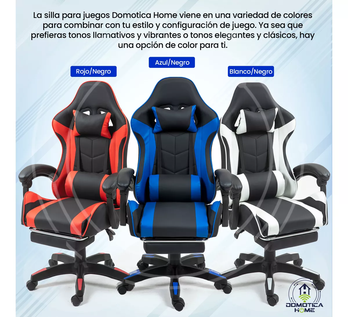 Silla Gamer/escritorio Ergonómica Reclinable Negro-azul