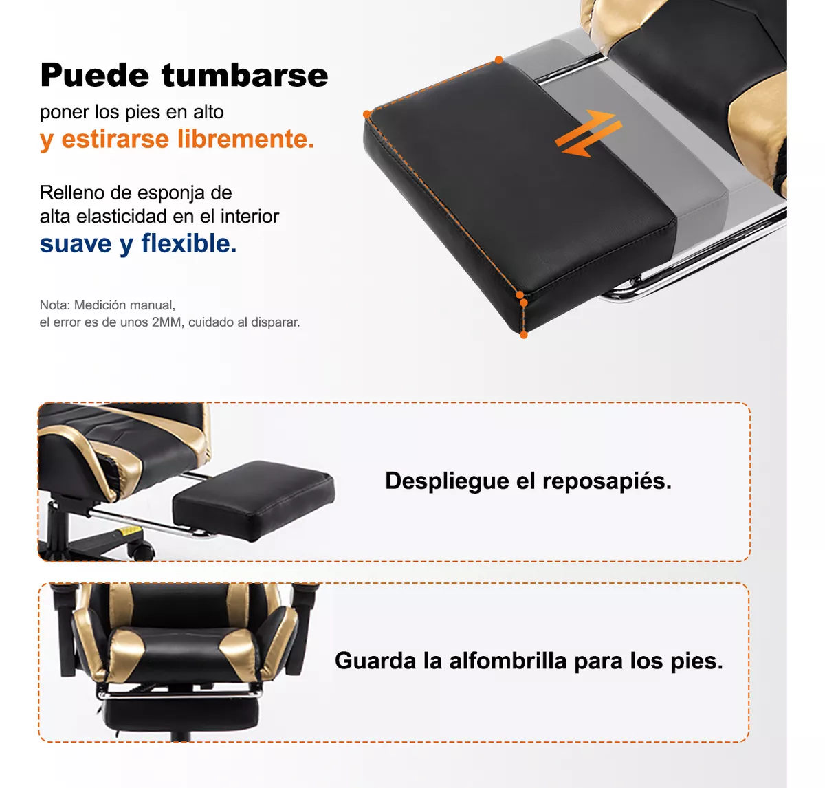 Silla De Escritorio Gamer Ergonómica Con Masaje Lumbar