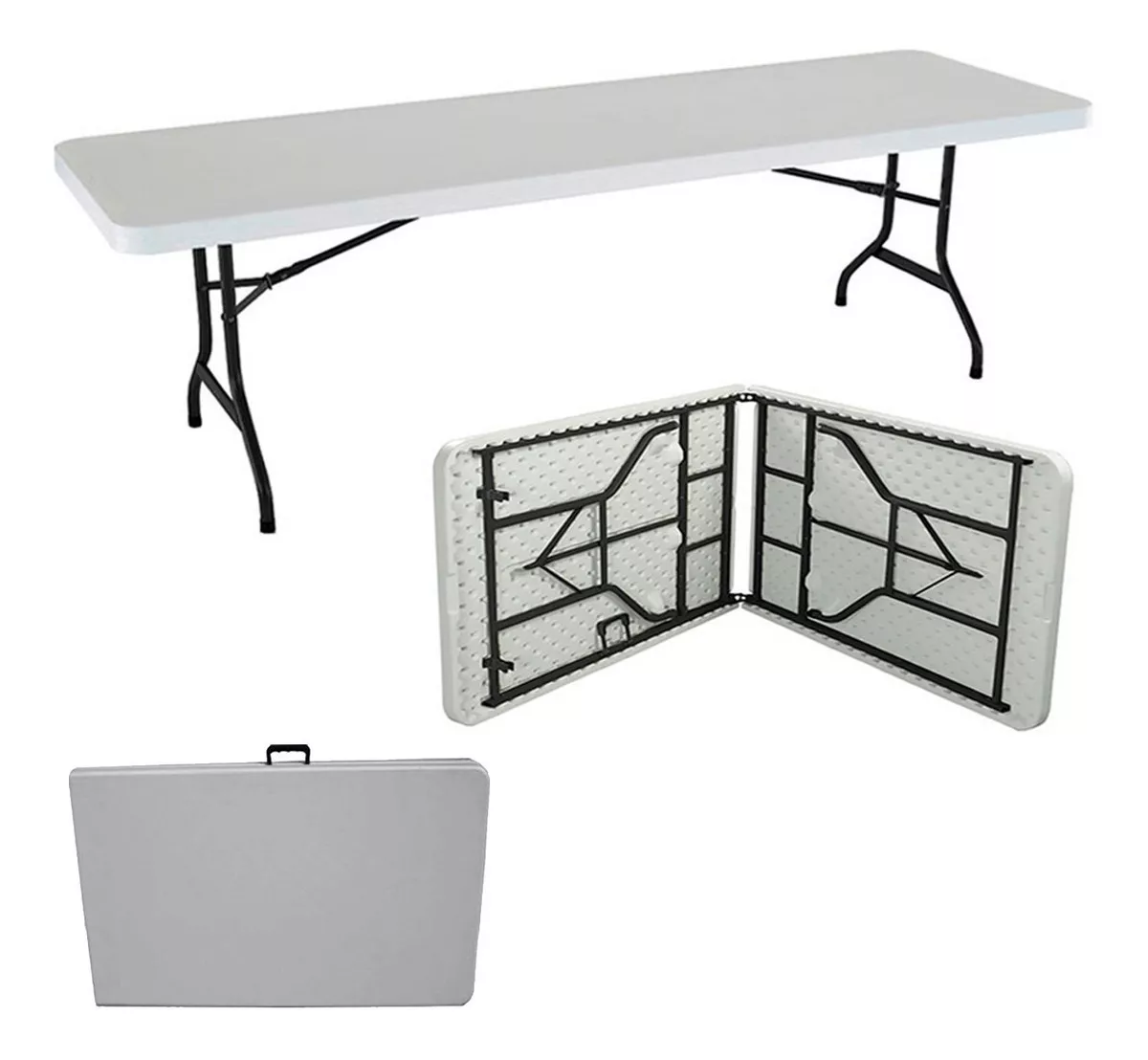 Mesa De Exterior Jardimex MKZ-MPLEGABLE De Plástico Color Blanco
