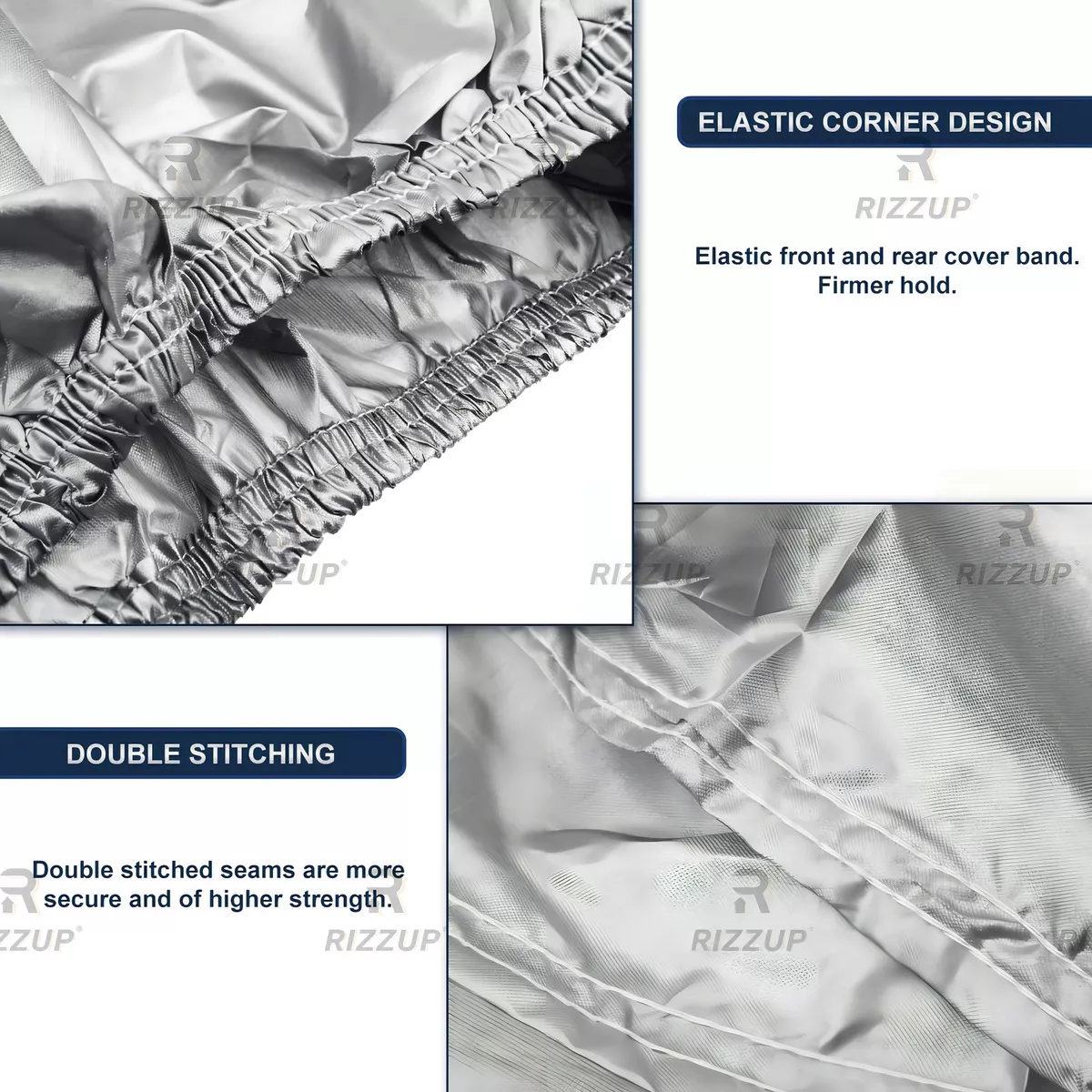 Rizzup® 4.15m Cubierta Funda Protector Hatchback Para Carro Sedán Pequeño Anti Polvo Sol Viento Lluvia Reflejante Para Automovil Coche Cubre Carro 100% Impermeable