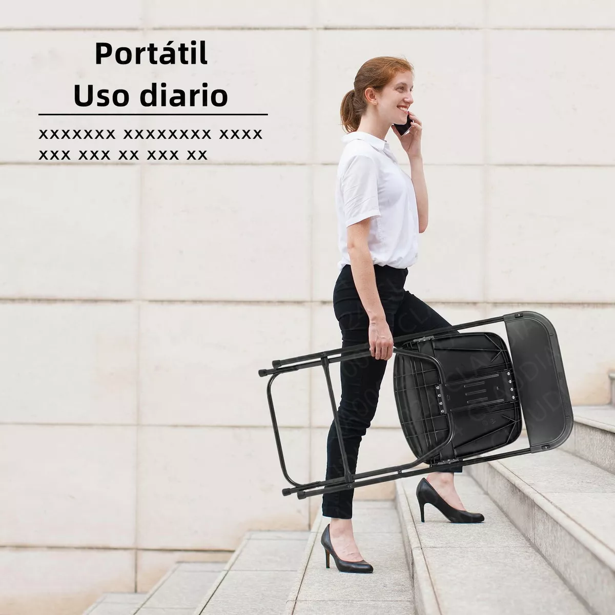 Sillas Plegable 10pc Plástico Negro Para Fiestas Y Reuniones