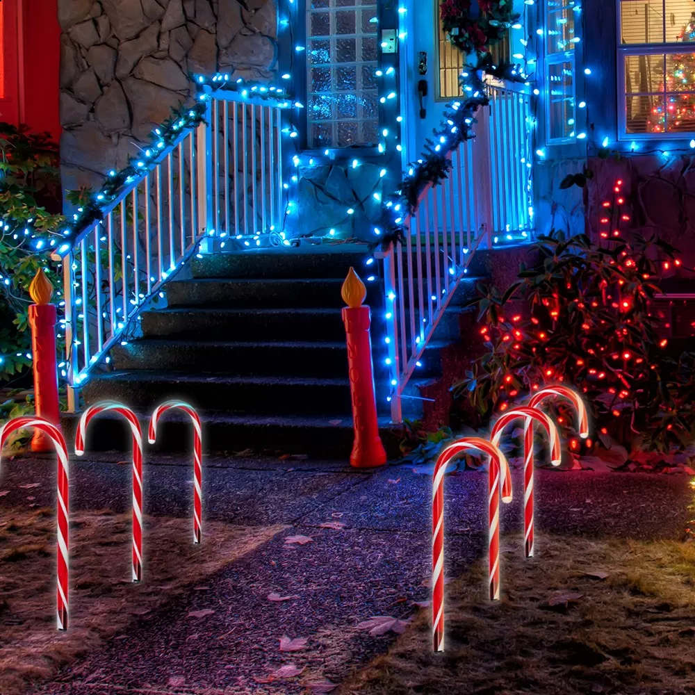 Bastones Solares Led Ilumina Tu Navidad De Forma Mágica Luces Rojo