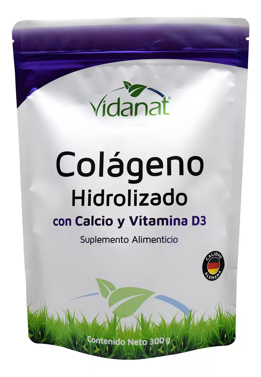 Colageno Hidrolizado Con Calcio Y Vitamina D3 300g Vidanat Sabor Sin sabor