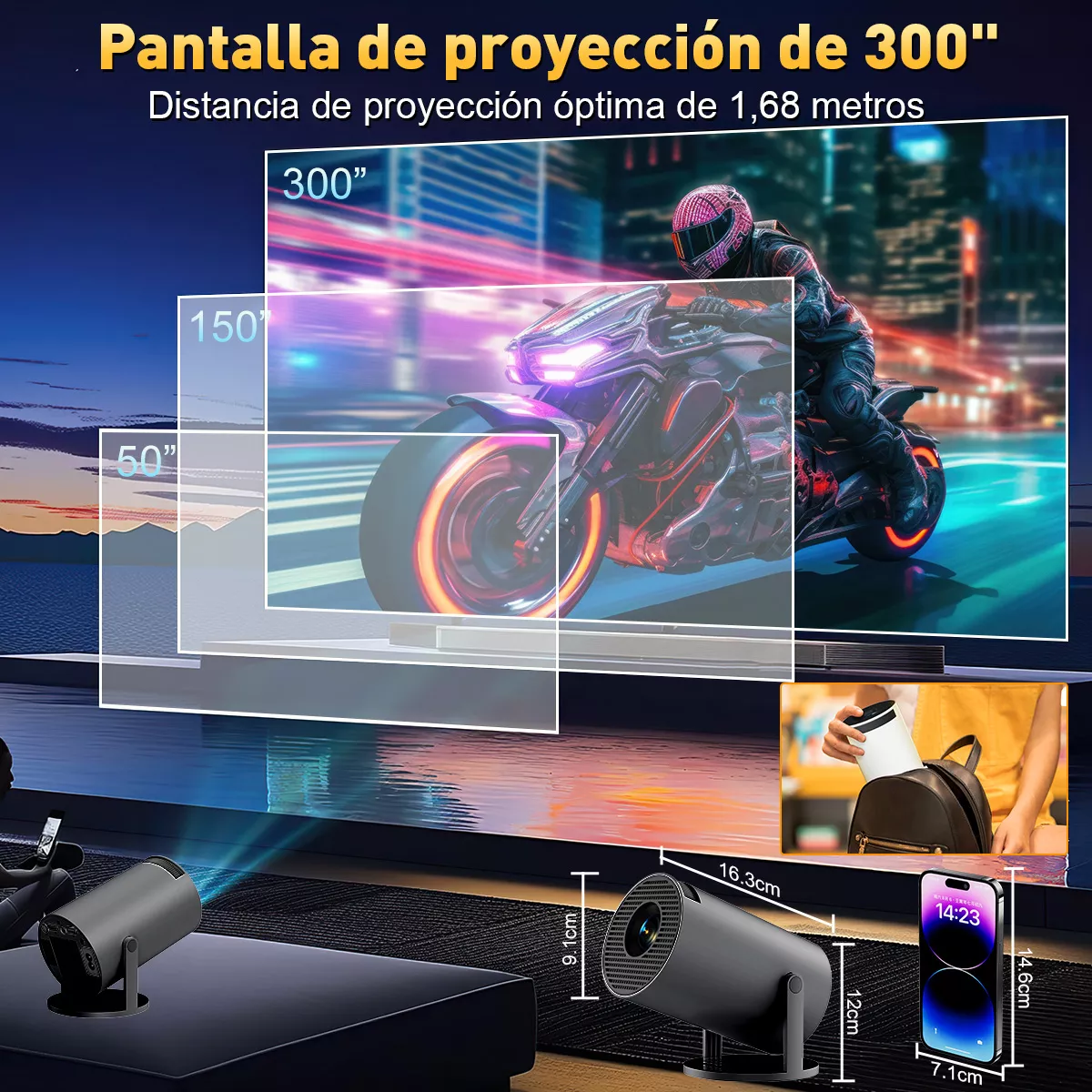 Proyector Profesional 4k Hd Android 11 Wifi6 1080p 8000 Lm