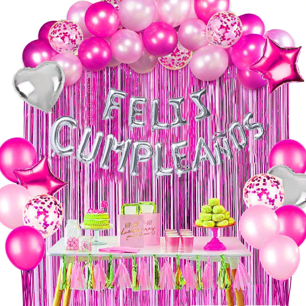 Kit Decoración Globos Metálicos Para Cortina De Cumpleaños