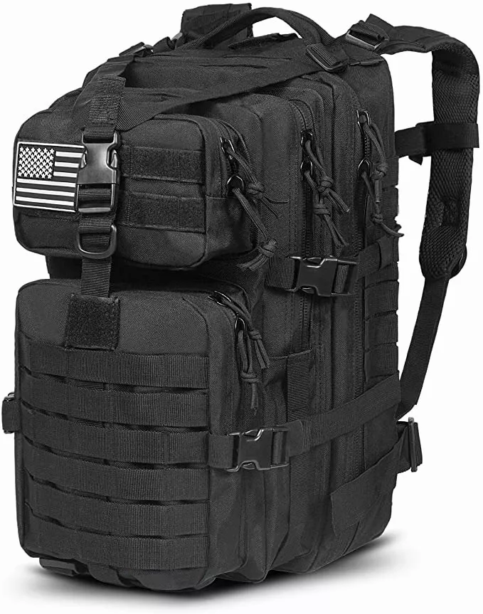 Mochila Táctica Impermeable 45L Gran Capacidad 900d Oxford Color Negro Lacasi ANL20C01