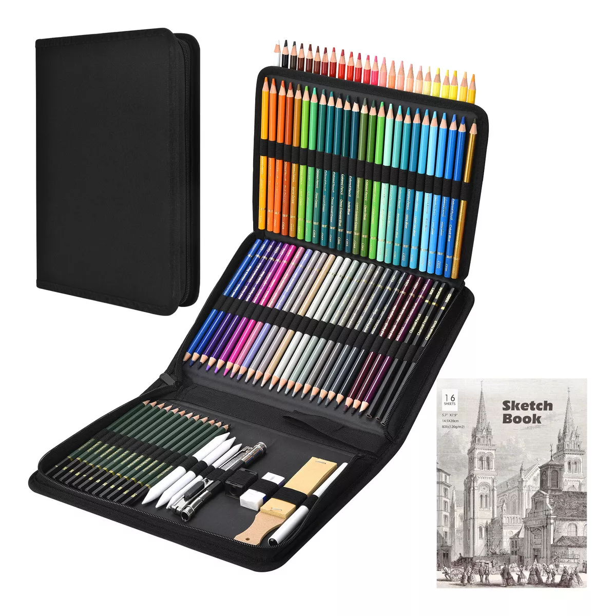 97 Piezas Kit De Dibujo Profesional,72 Dibujo Lapices De Colores,25 Sets De Herramientas De Dibujo Para Niños, Niñas, Adolescentes
