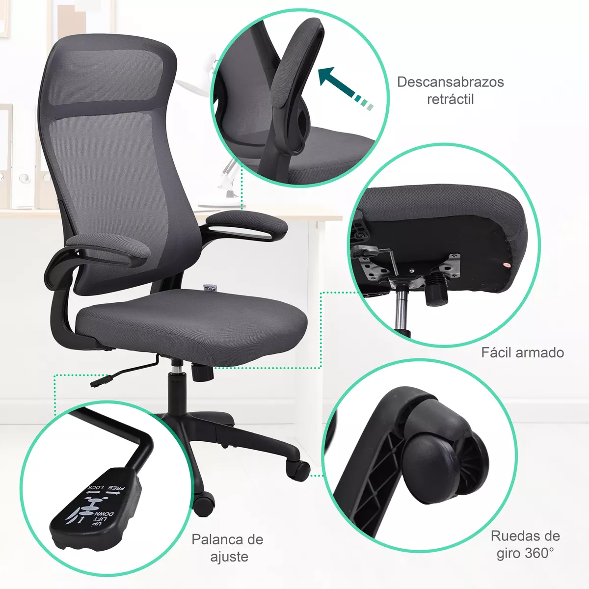 Silla Sillón Escritorio Ejecutiva Oficina Ergonomica Mesh