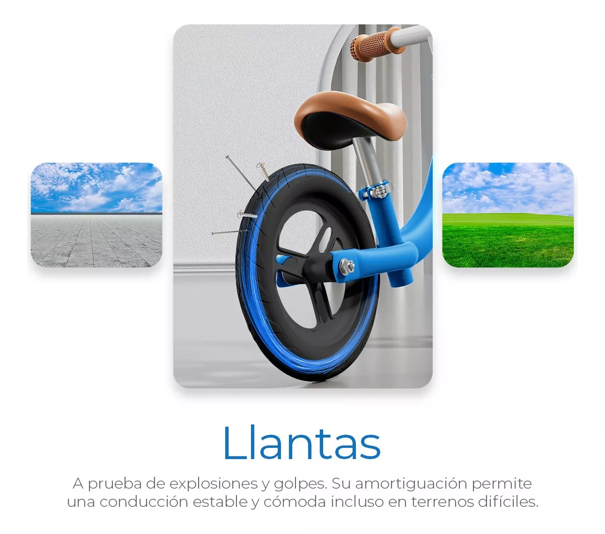 Bicicleta De Equilibrio Sin Pedales Entrenadora Para Niños Color Azul