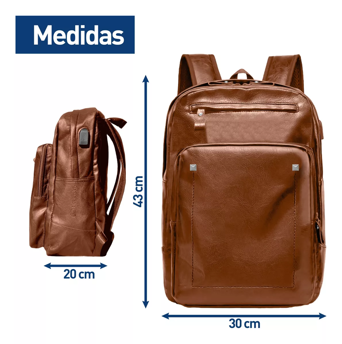Mochila Antirrobo Para Laptop Cuero Impermeable Puerto Usb