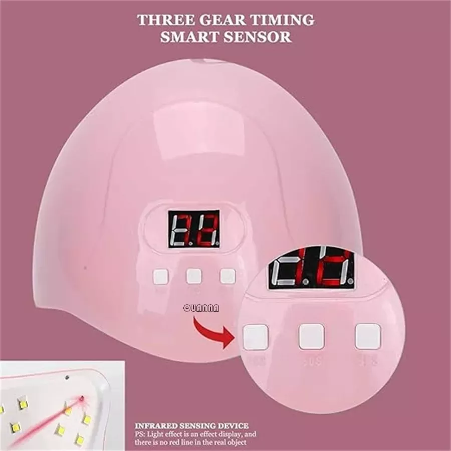 Kit De Uñas Lámpara Quanna Led Con Lámpara Uv Portátil mini Juego De Herramientas De Manicura Juego De Arte De Uñas Taladro Eléctrico Para Uñas 54w18