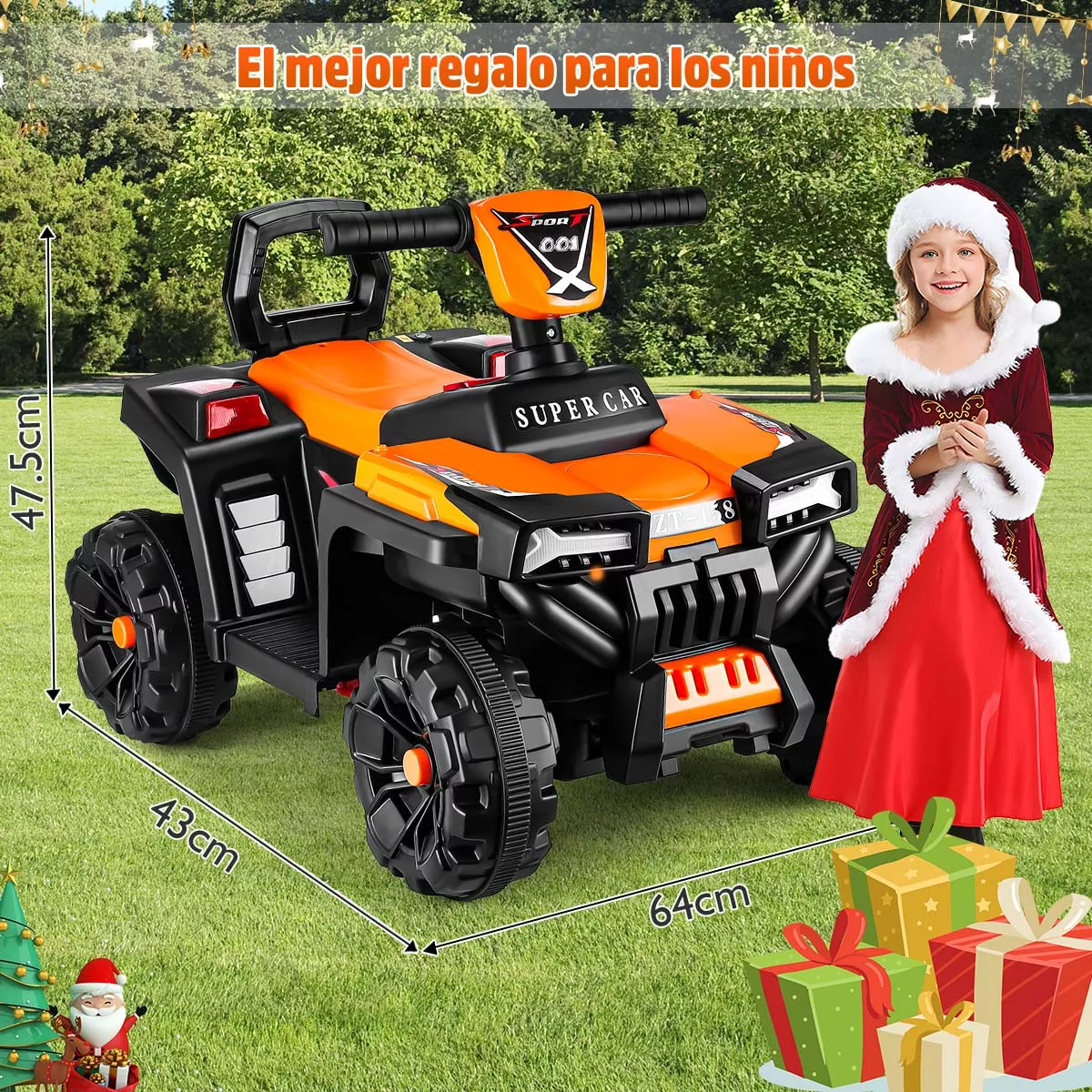 Carro Eléctrico Montable Para Niños Con Luz Led 12v Atv Moto
